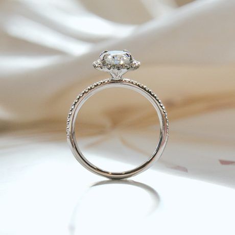 Oval Halo Engagement Ring With Pavé-profile