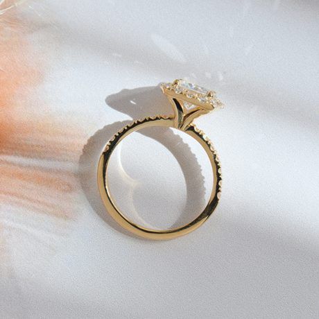 Cushion Halo Engagement Ring With Round Cut-profile