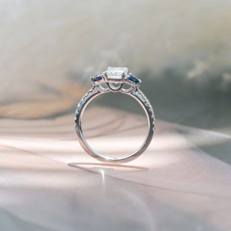 3-Stone Radiant And Trillion Engagement Ring-profile