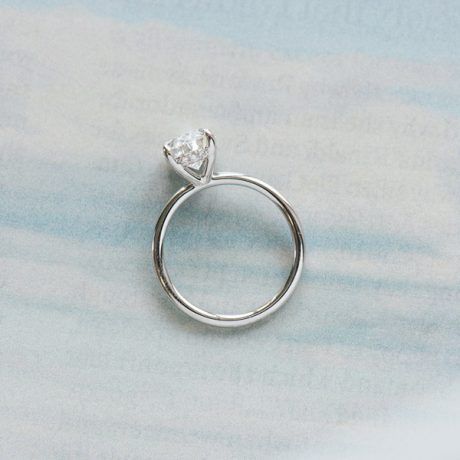 Classic Oval Solitaire Engagement Ring With Hidden Halo-profile