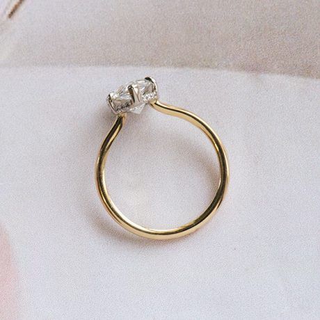 Two-Tone 5-Prong Pear Engagement Ring-profile