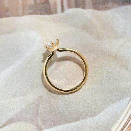 Marquise Engagement Ring With Hidden Halo-profile