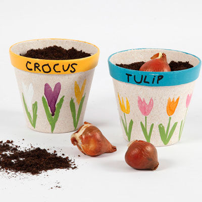 Potter som er pyntet til påske