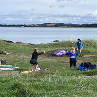 Yoga på stranden