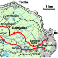 Over Geitfjellet og rundt Herbernheia - 21 km