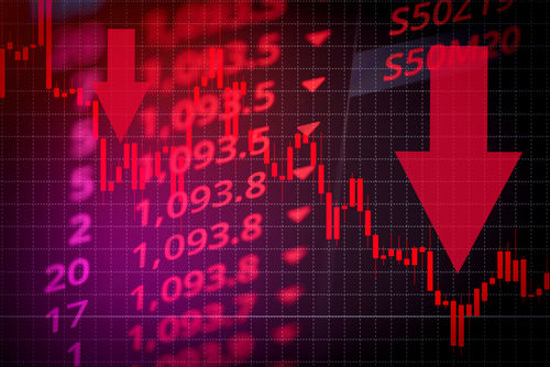 Rezession Wirtschaft Börsenkrach roter Handelskrieg wirtschaftliche Welt Finanz-/Geschäfts-und Aktienkrise