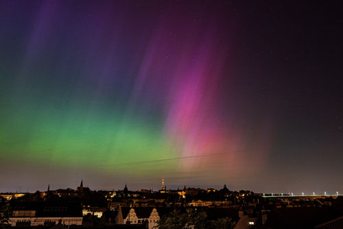 Nordlicht / Aurora Borealis in Prag, Mai 2024