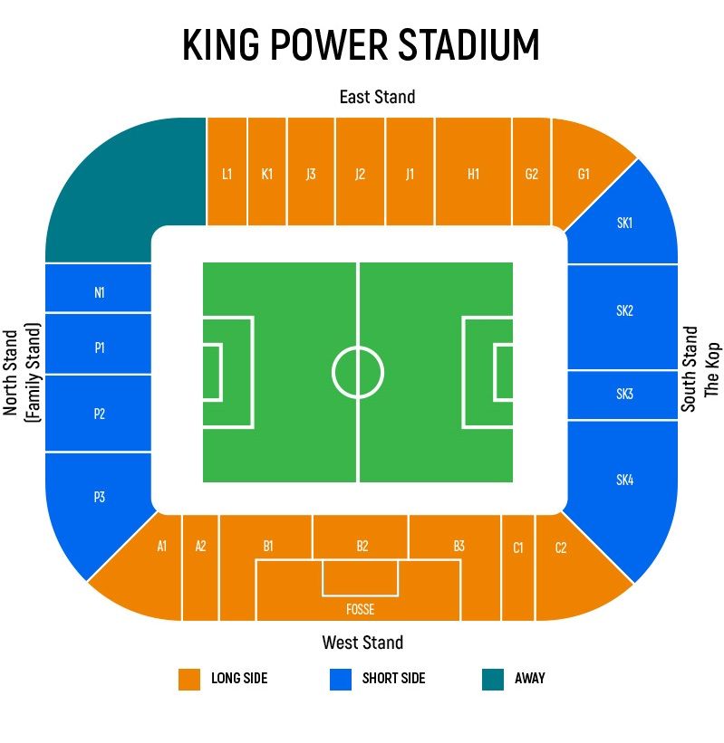 King Power Stadium Seating Map