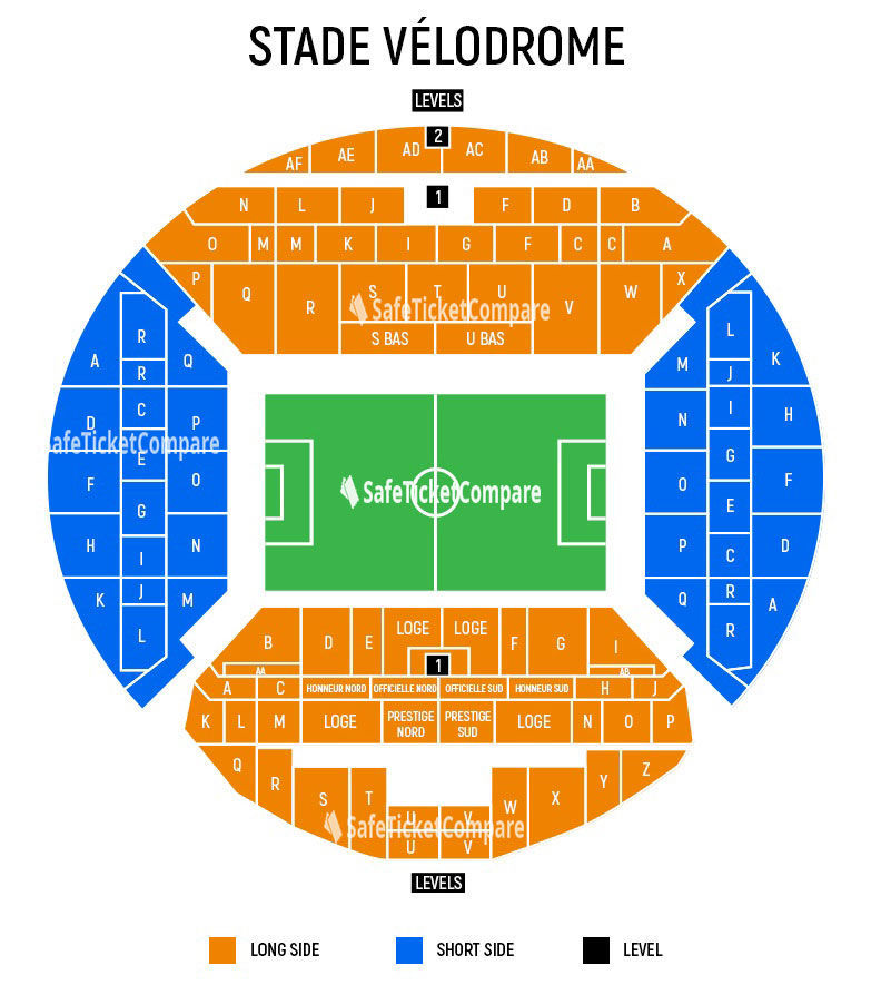 Stade Velodrome Seating Map & Tickets