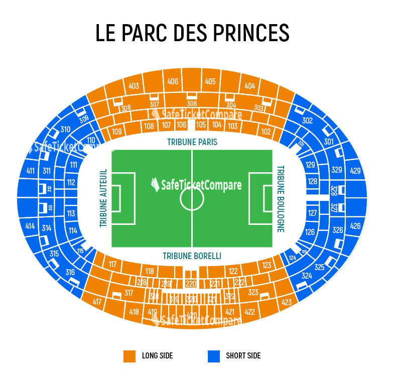 PSG Stadium Seating Map Parc des Princes Seating Plan