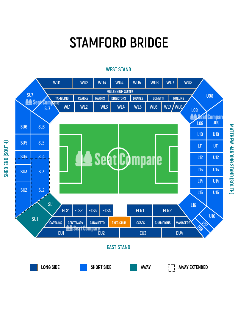 Stamford Bridge Seating Plan, Tickets for Events Seat Compare