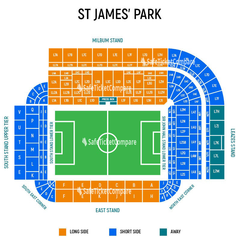 St James Park Seating Map