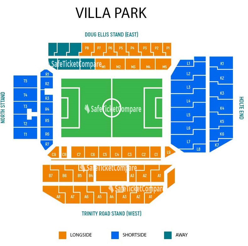 Aston Villa Seat Map Villa Park Stadium Map