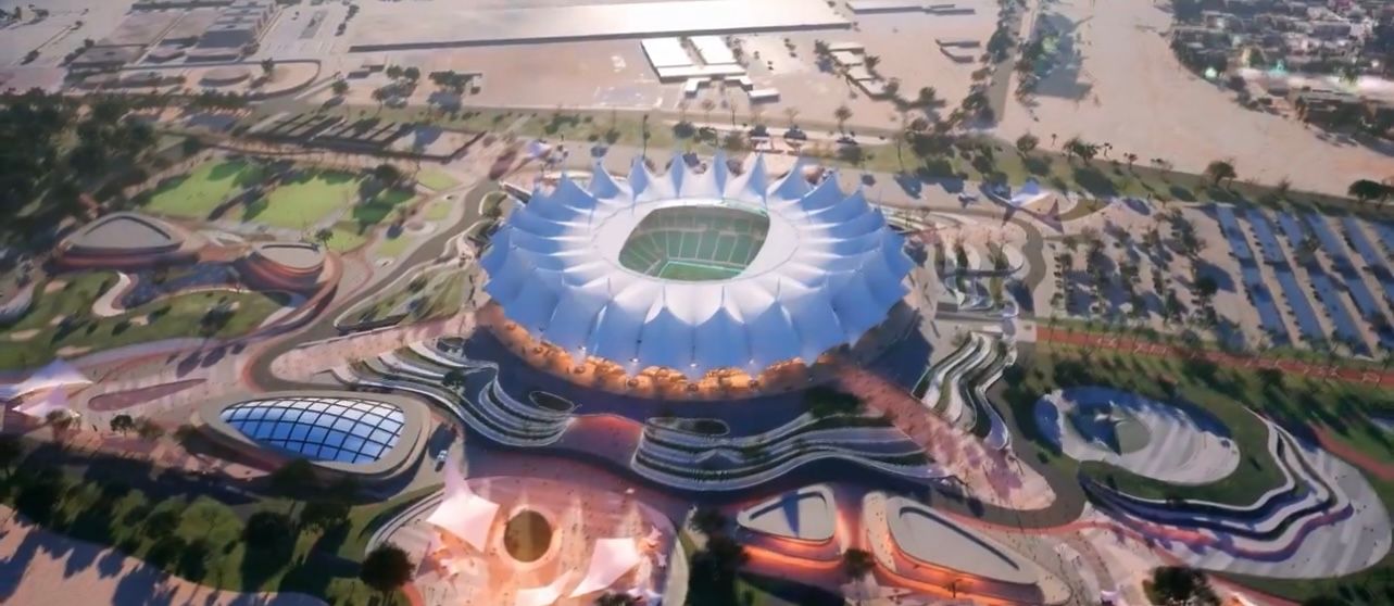 King Fahd International StadiumBlue background