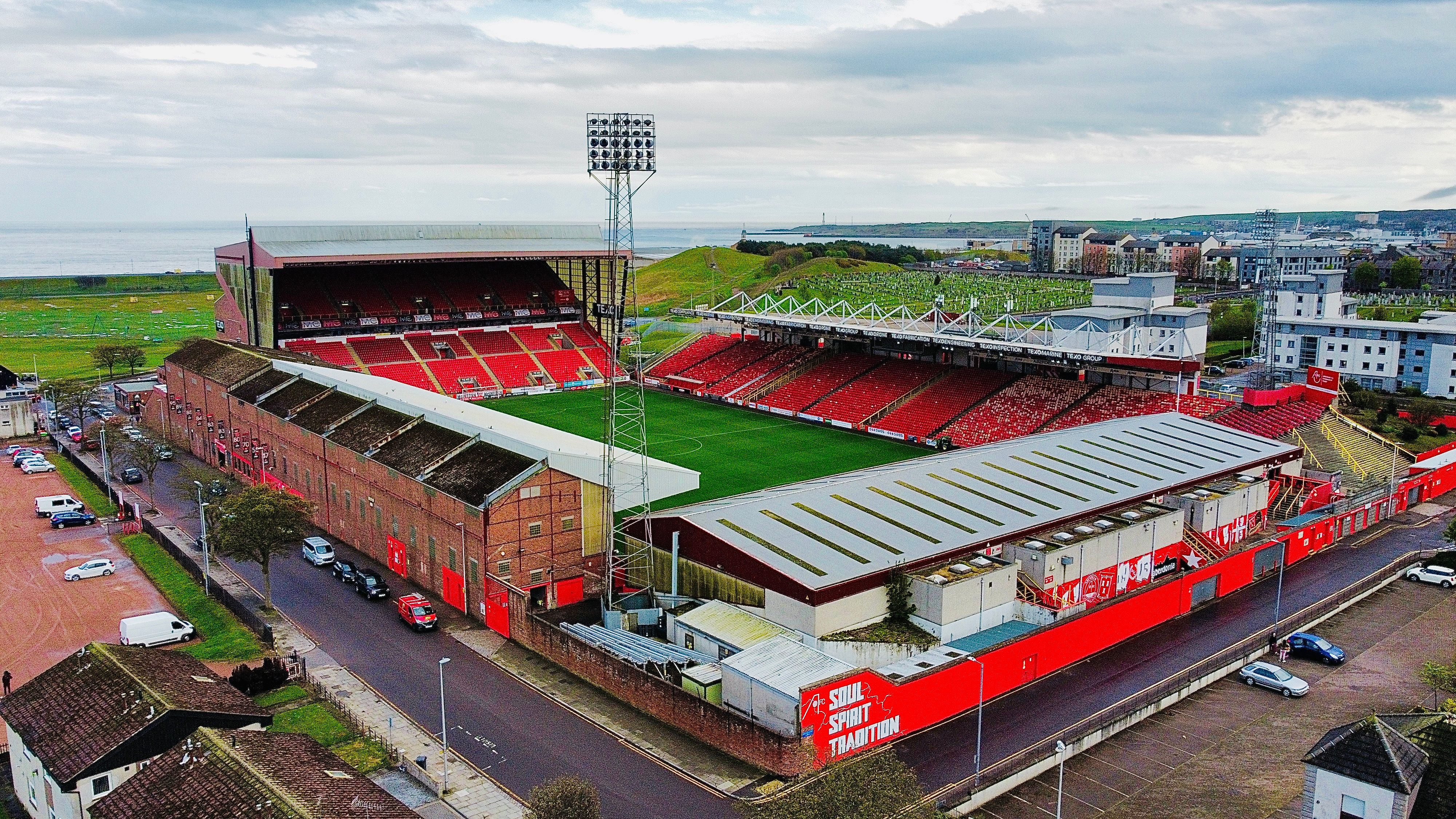 Pittodrie StadiumBlue background