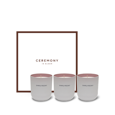 Simply Peony Scented Candle Trio Set