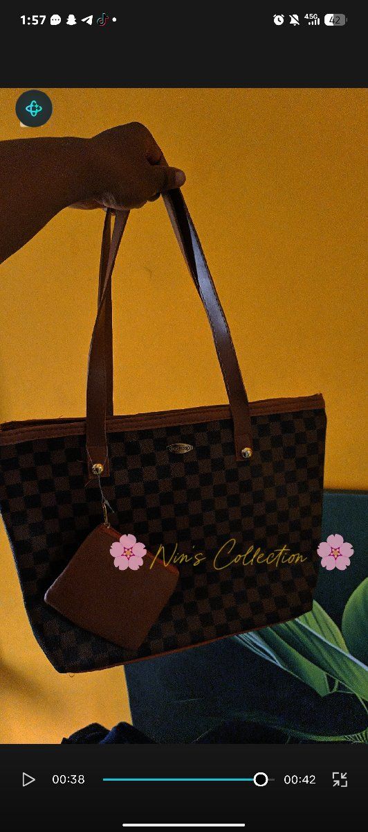 Brown tote bag