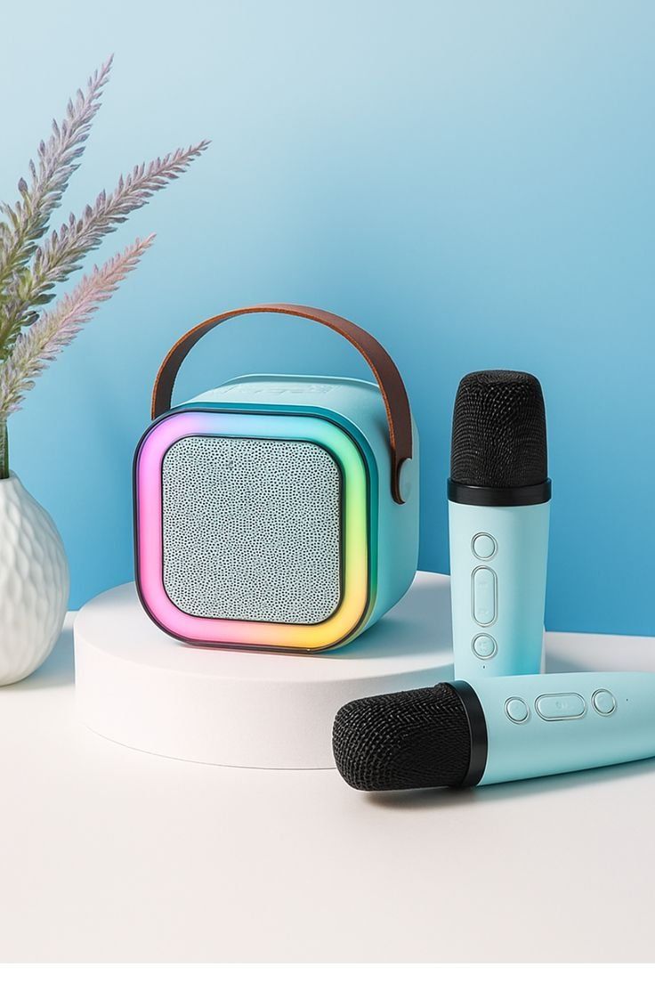 Karaoke speaker with double mics