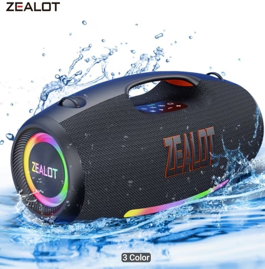 ZEALOT S89 250W Speaker, Maximum Output Power Wireless Speaker, Outdoor Portable, Surge Bass 3D Surround Sound, Playback Time up to 8 Hours, Supports Mobile Phones, Tablets, Computers, and TVs. SD, USB, AUX, Serial Dual Pairing Function