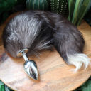 handle Fox Tail Grise et Blanche