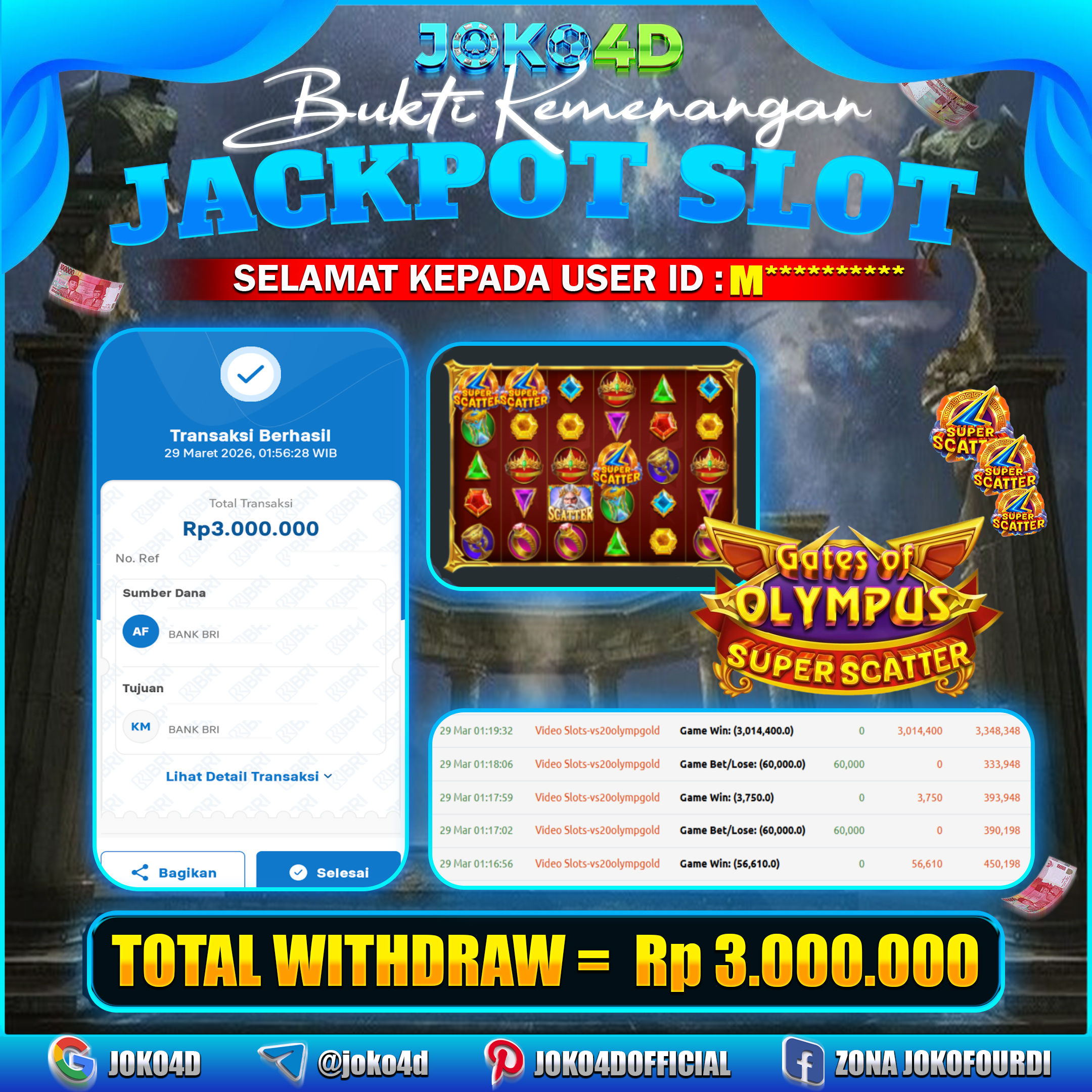 BUKTI KEMENANGAN 2026 DI GAMES GATES OF OLYMPUS SUPER SCATTER