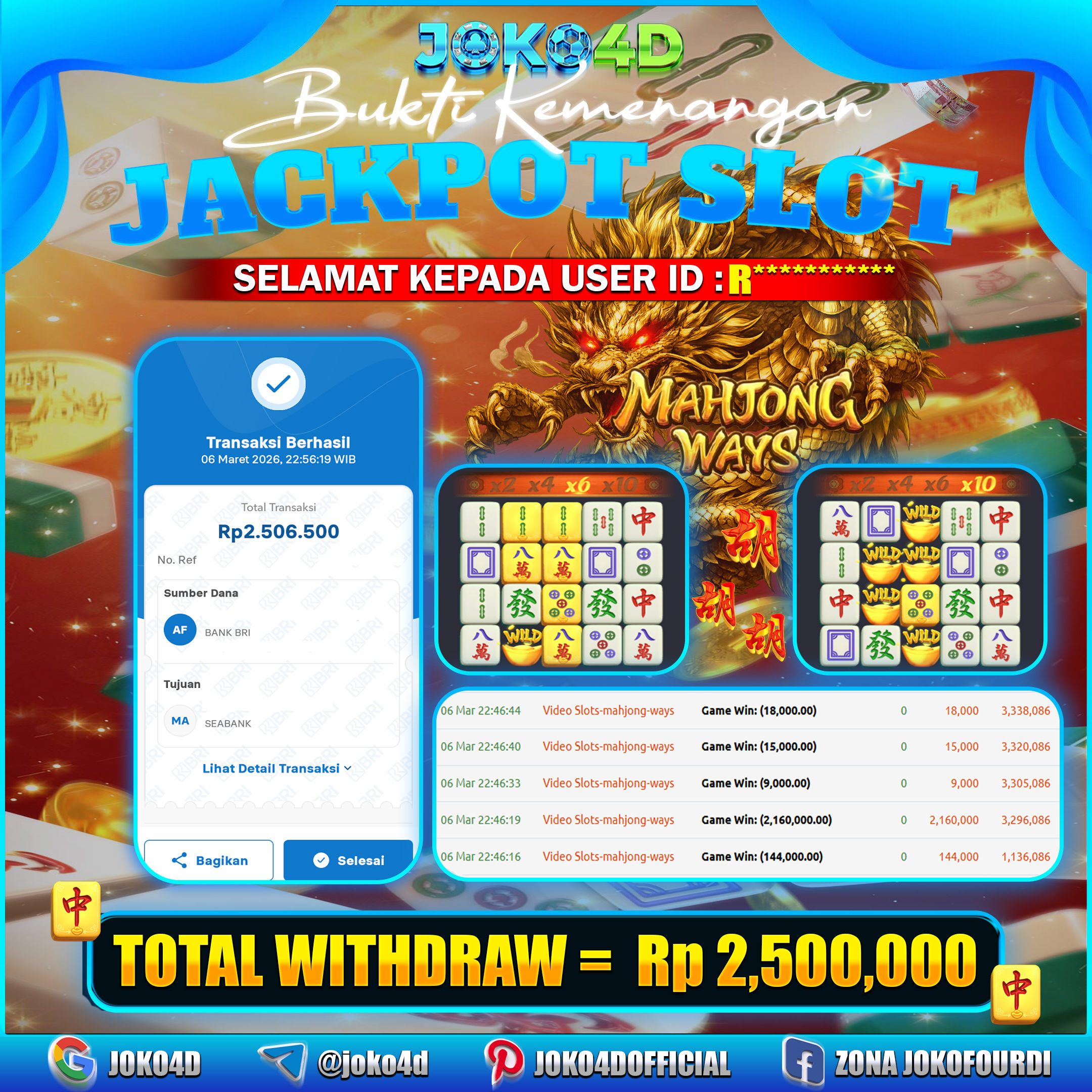 BUKTI KEMENANGAN 2026 DI GAME MAHJONG WAYS