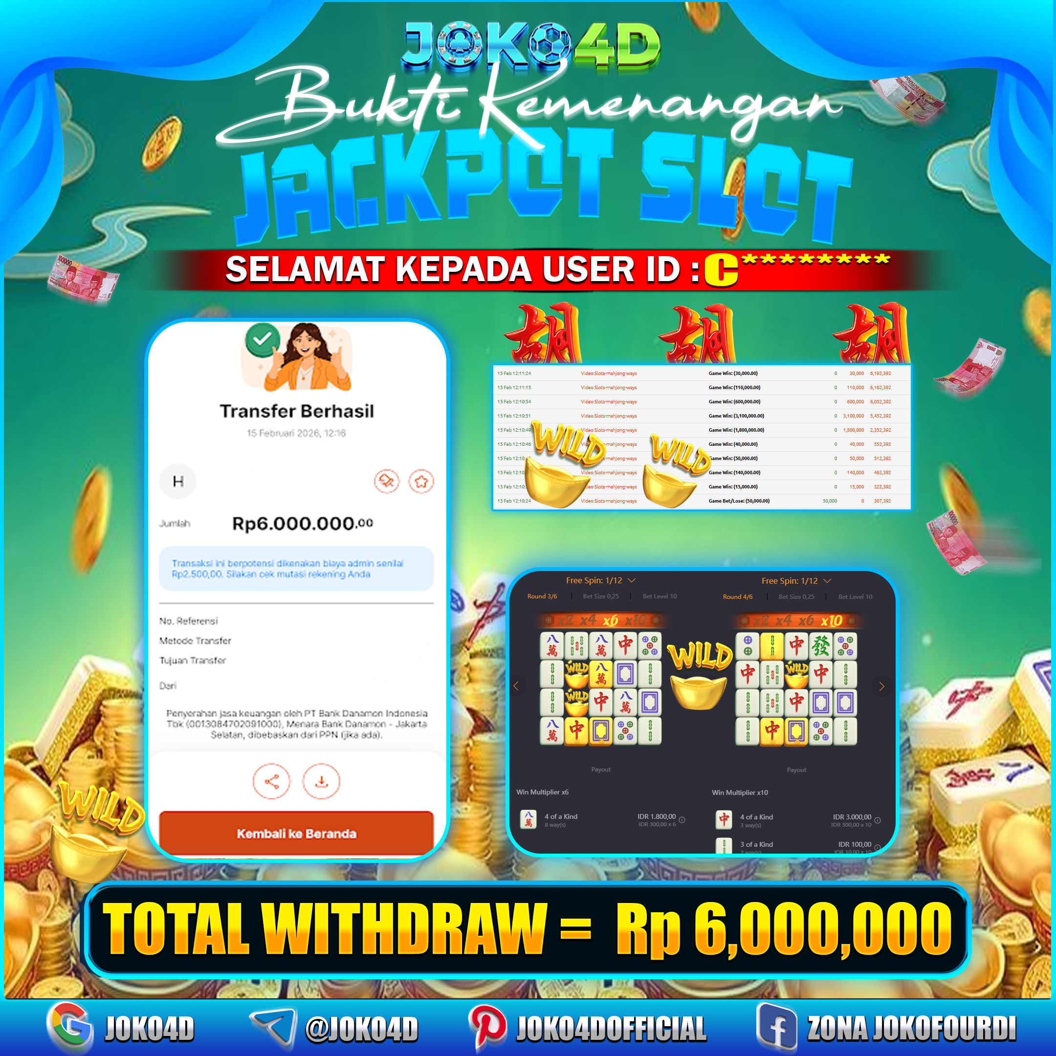 BUKTI KEMENANGAN 2026 DI GAME MAHJONG WAYS