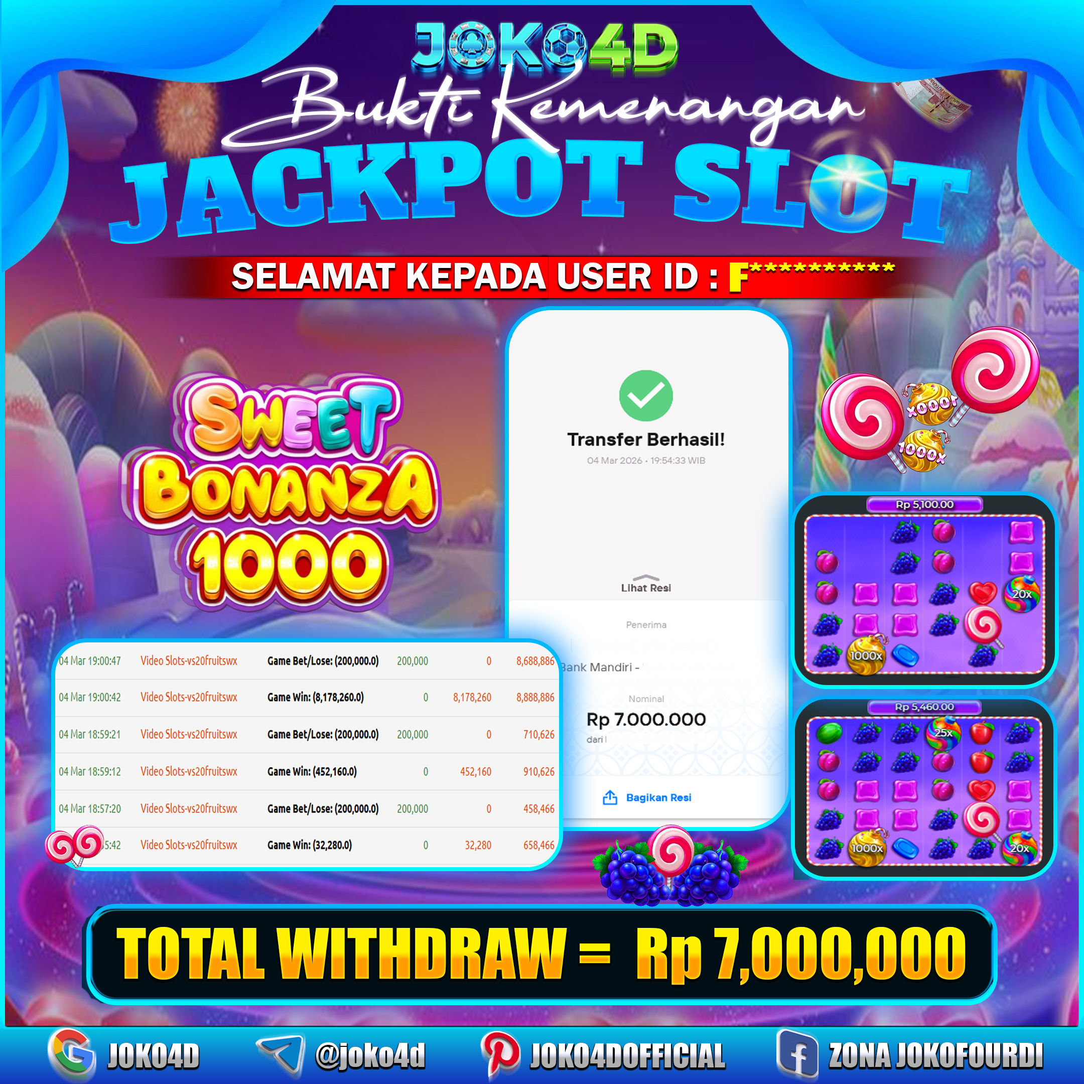 BUKTI KEMENANGAN 2026 DI GAMES SWEET BONANZA 1000