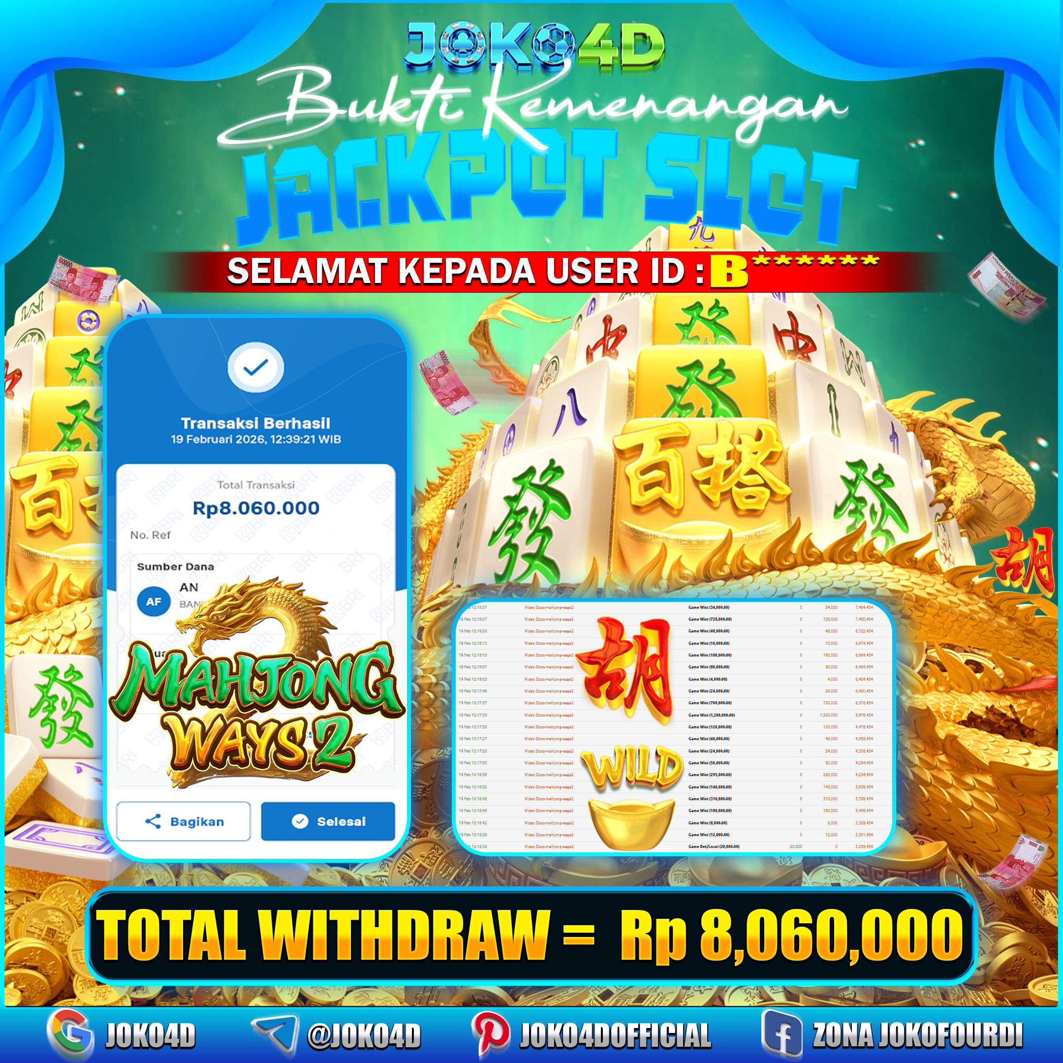 BUKTI KEMENANGAN 2026 DI GAME MAHJONG WAYS