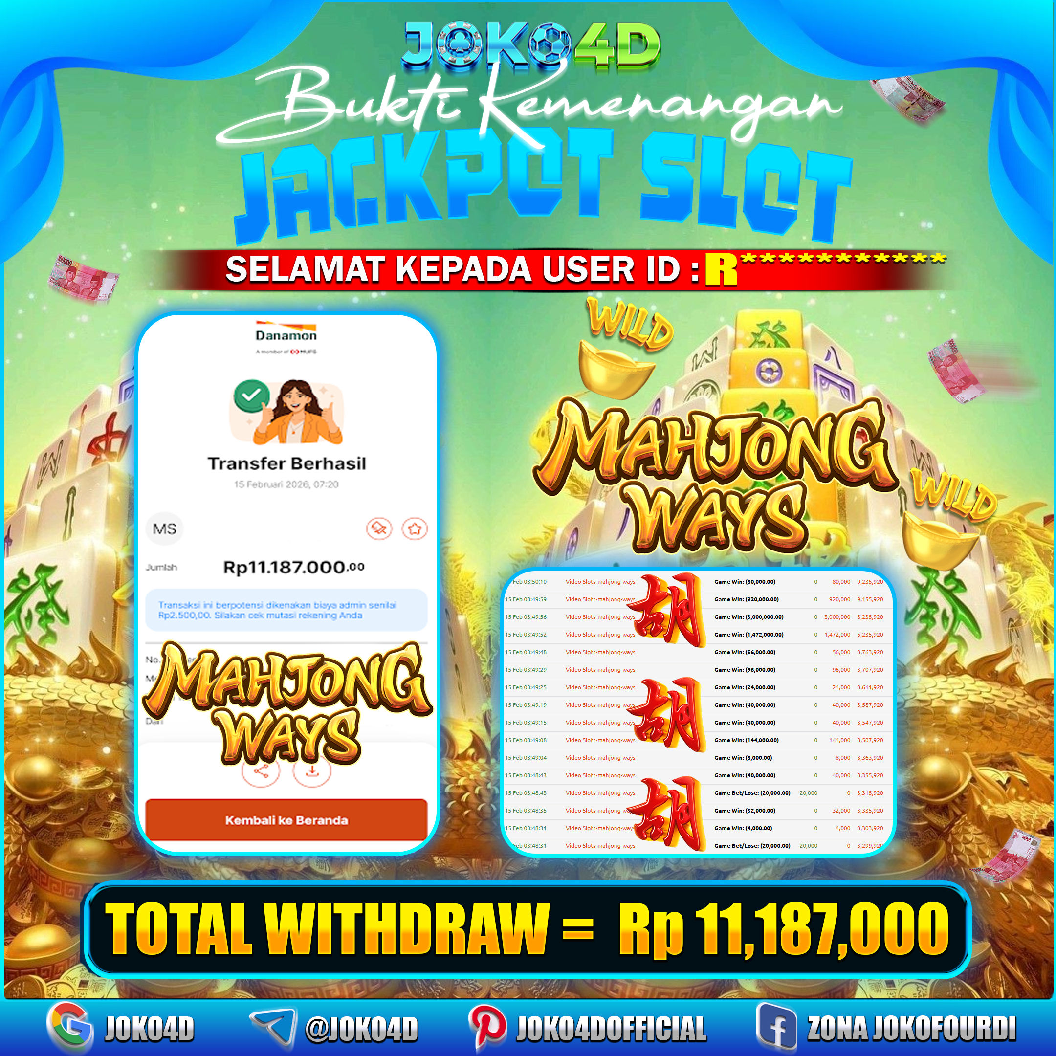 BUKTI KEMENANGAN 2026 DI GAME MAHJONG WAYS