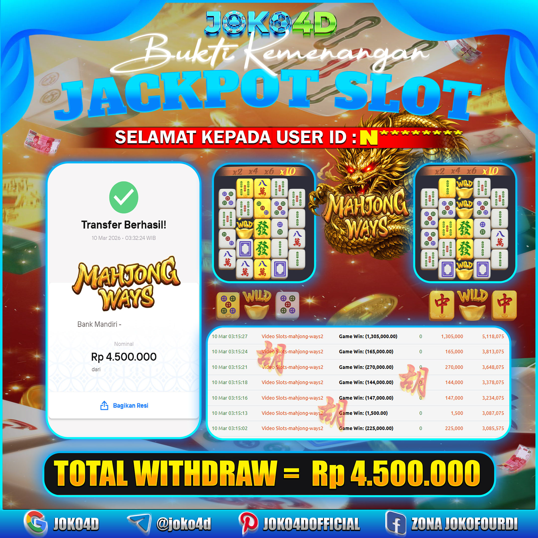 BUKTI KEMENANGAN 2026 DI GAMES MAHJONG WAYS