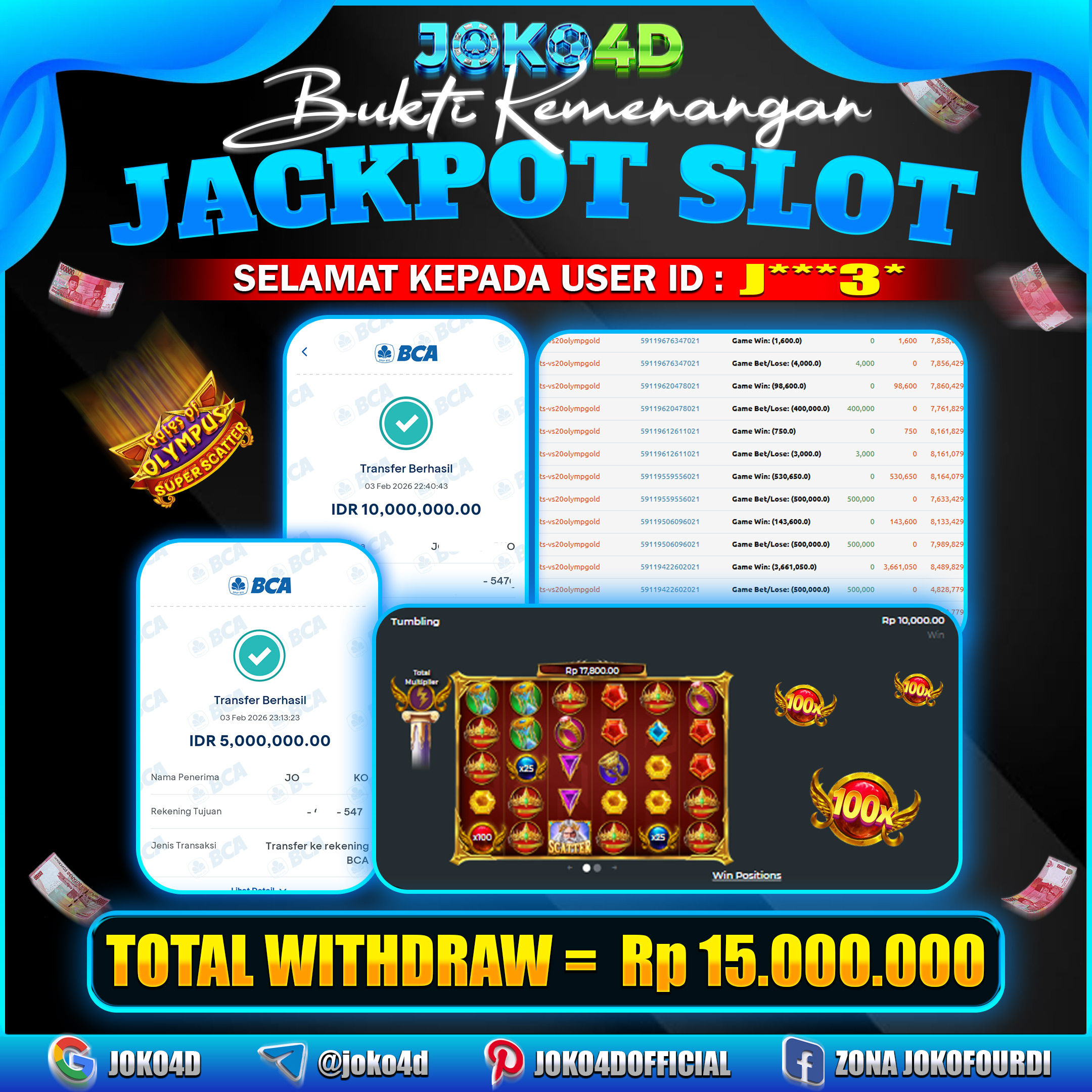 BUKTI KEMENANGAN 2026 DI GAME GATE OF OLYMPUS SUPER SCATER