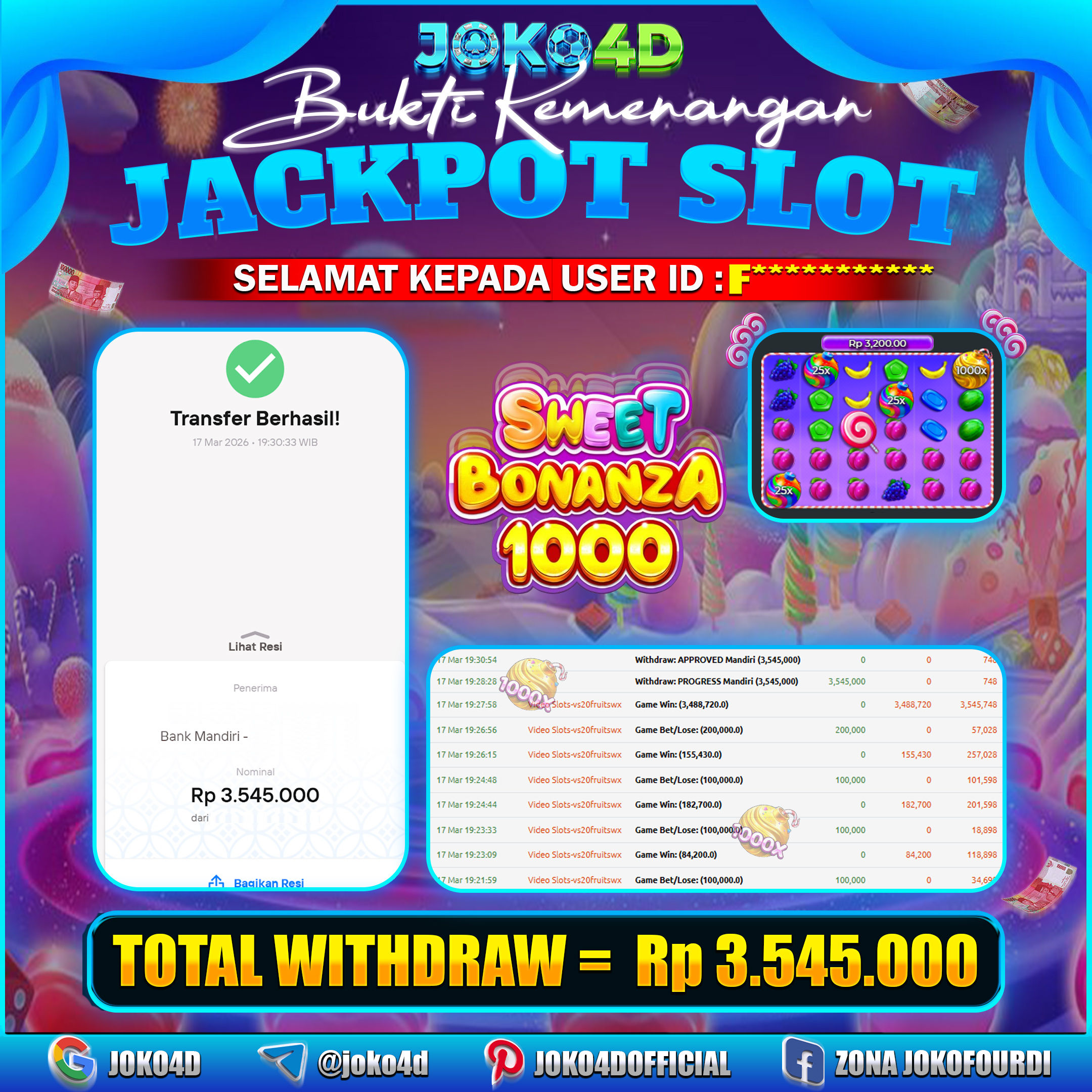 BUKTI KEMENANGAN 2026 DI GAMES SWEET BONANZA 1000