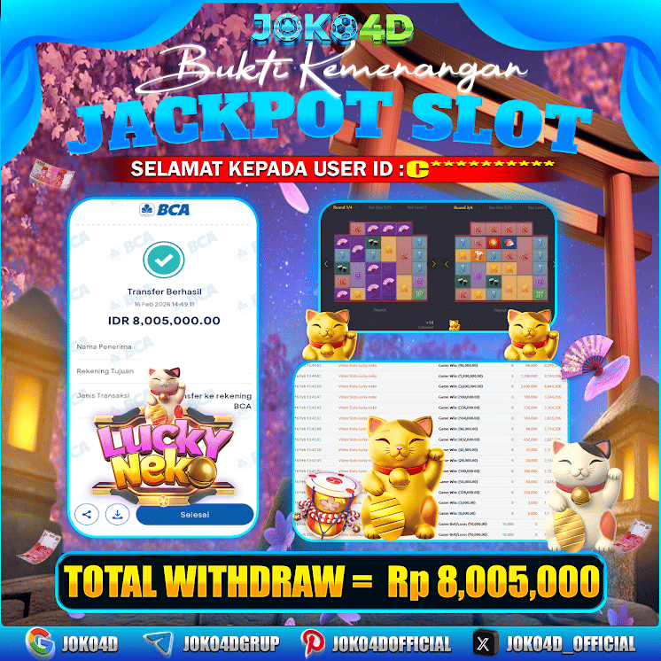 BUKTI JACKPOT MODAL KECIL JADI NAGA GAME Lucky Neko