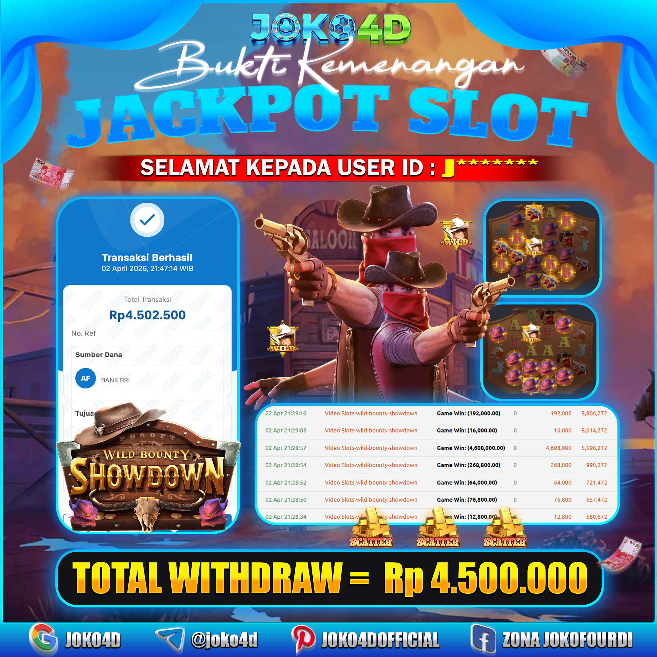 BUKTI KEMENANGAN 2026 DI GAMES  WILD BOUNTY SHOWDOWN