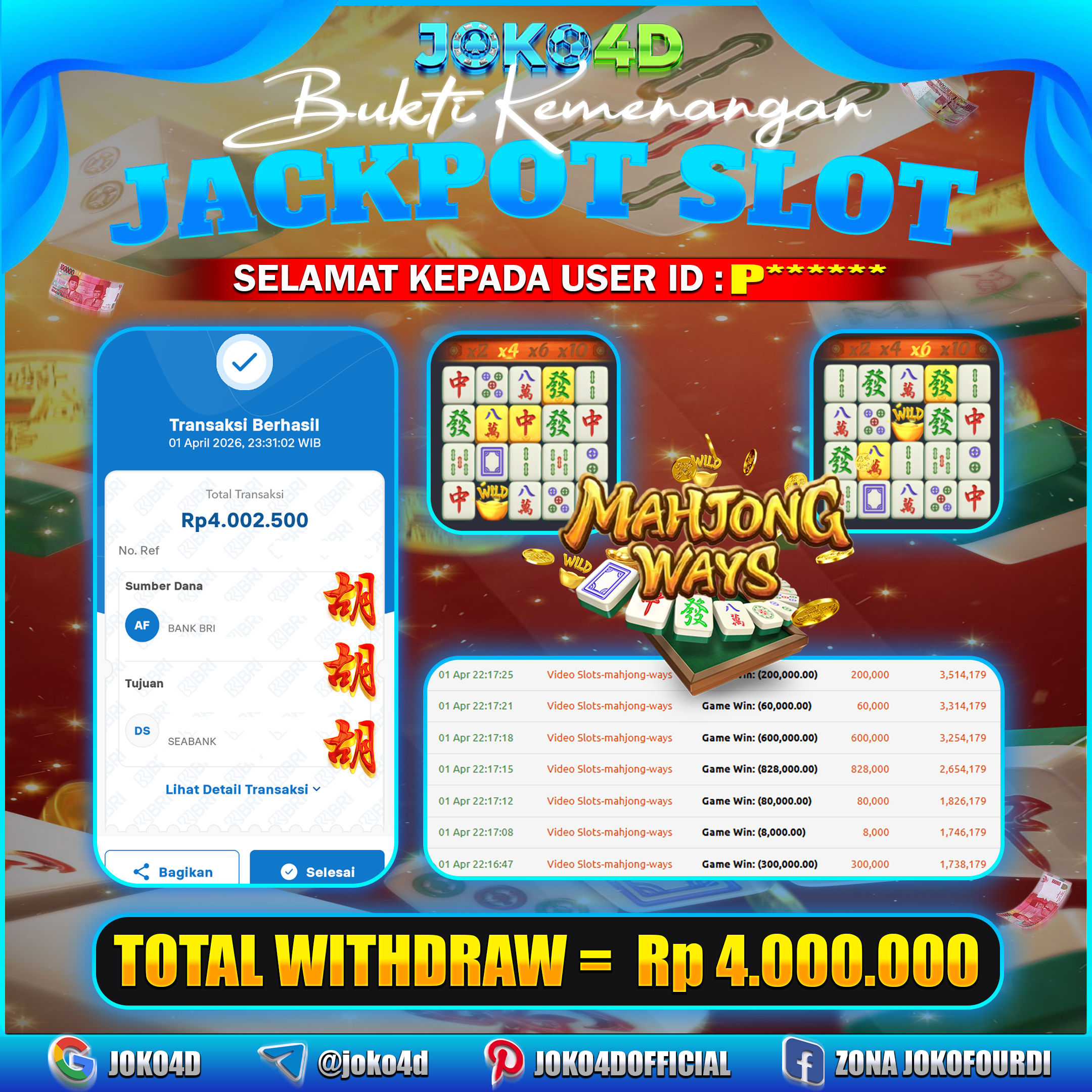 BUKTI KEMENANGAN 2026 DI GAMES MAHJONG WAYS