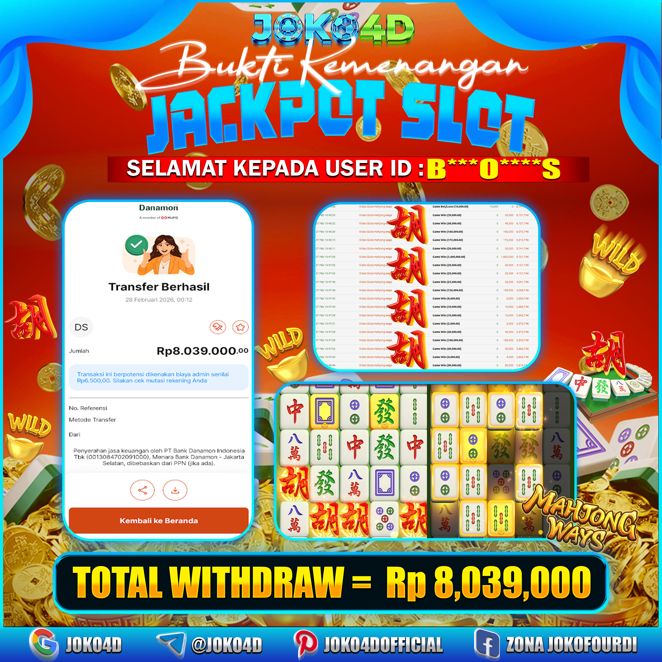 BUKTI KEMENANGAN 2026 DI GAMES MAHJONG WAYS