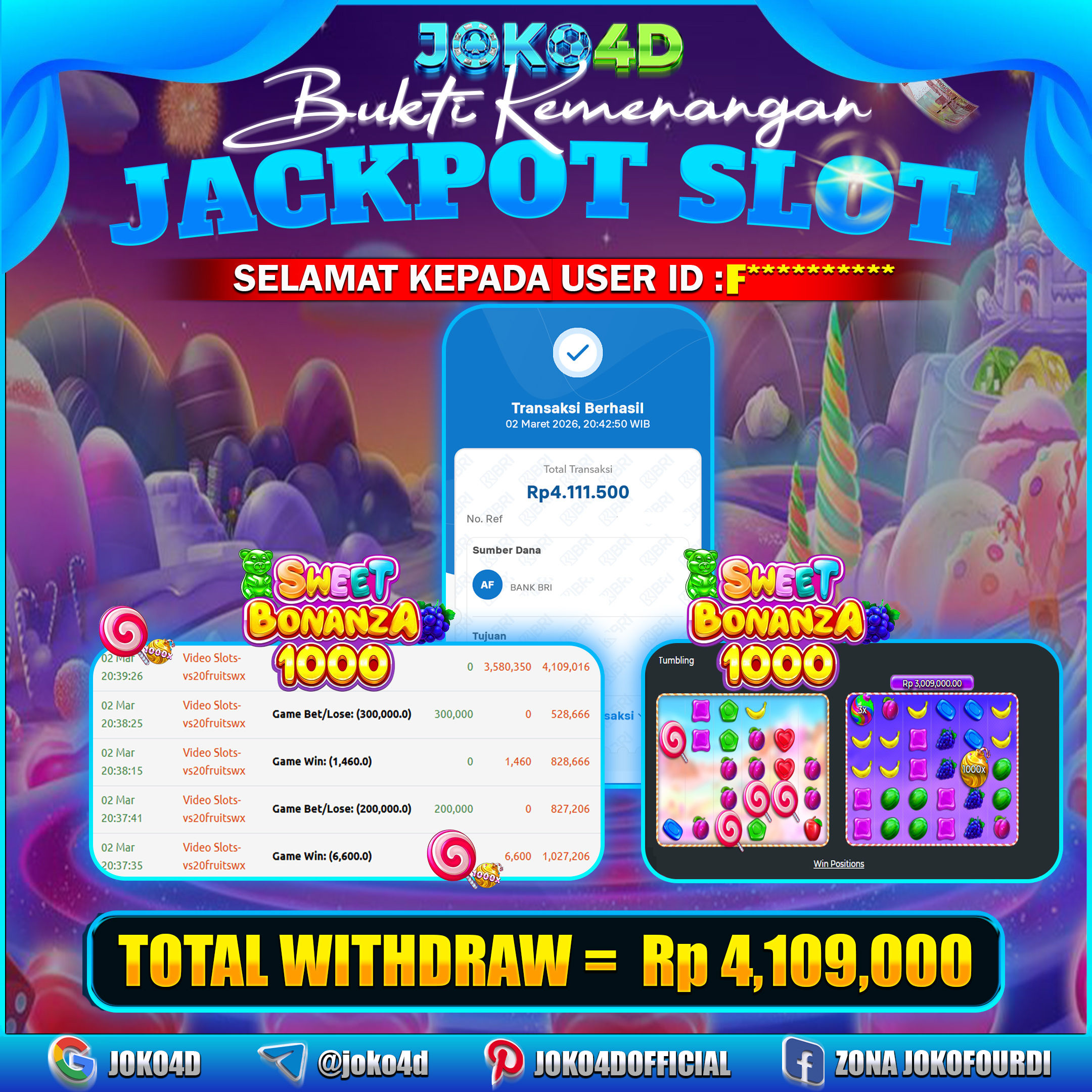 BUKTI KEMENANGAN 2026 DI GAMES SWEET BONANZA 1000