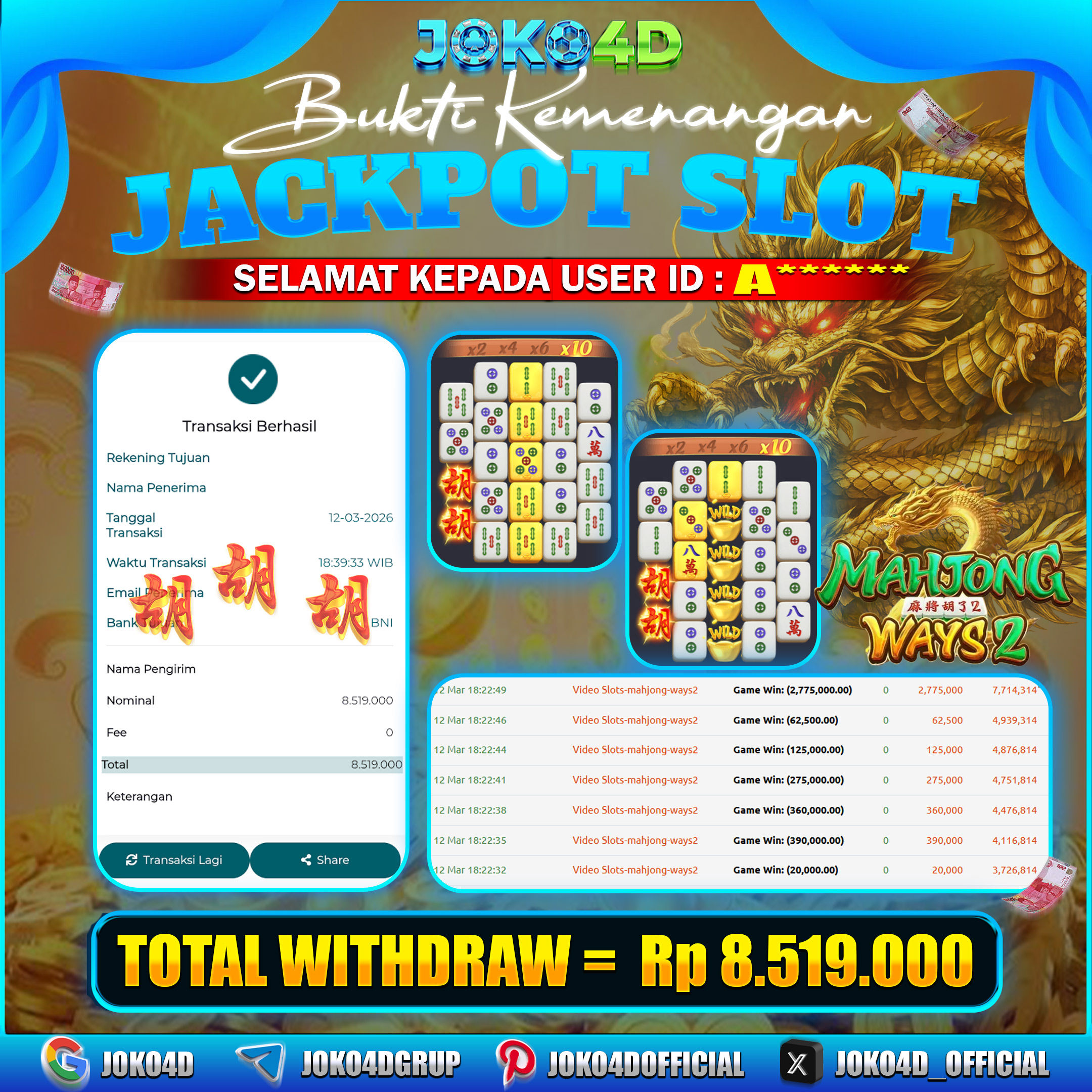 BUKTI KEMENANGAN 2026 DI GAMES MAHJONG WAYS 2