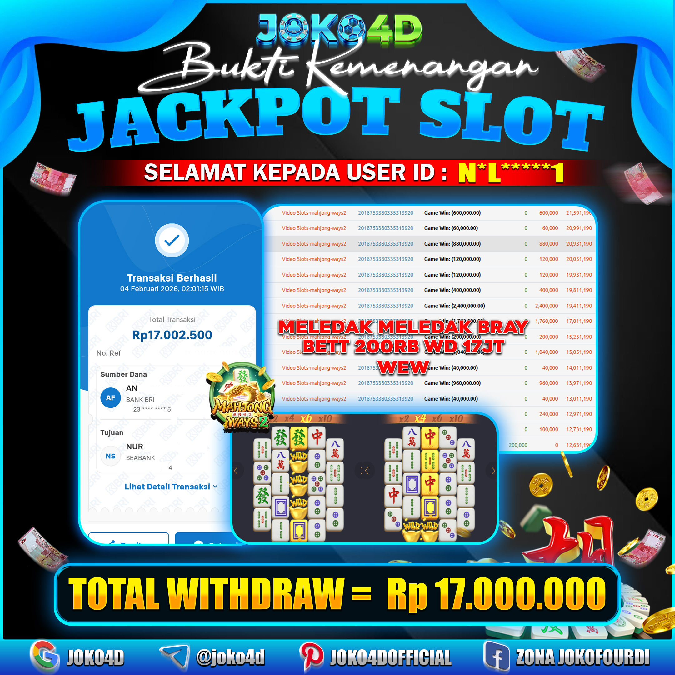 BUKTI KEMENANGAN 2026 DI GAME MAHJONG WAYS