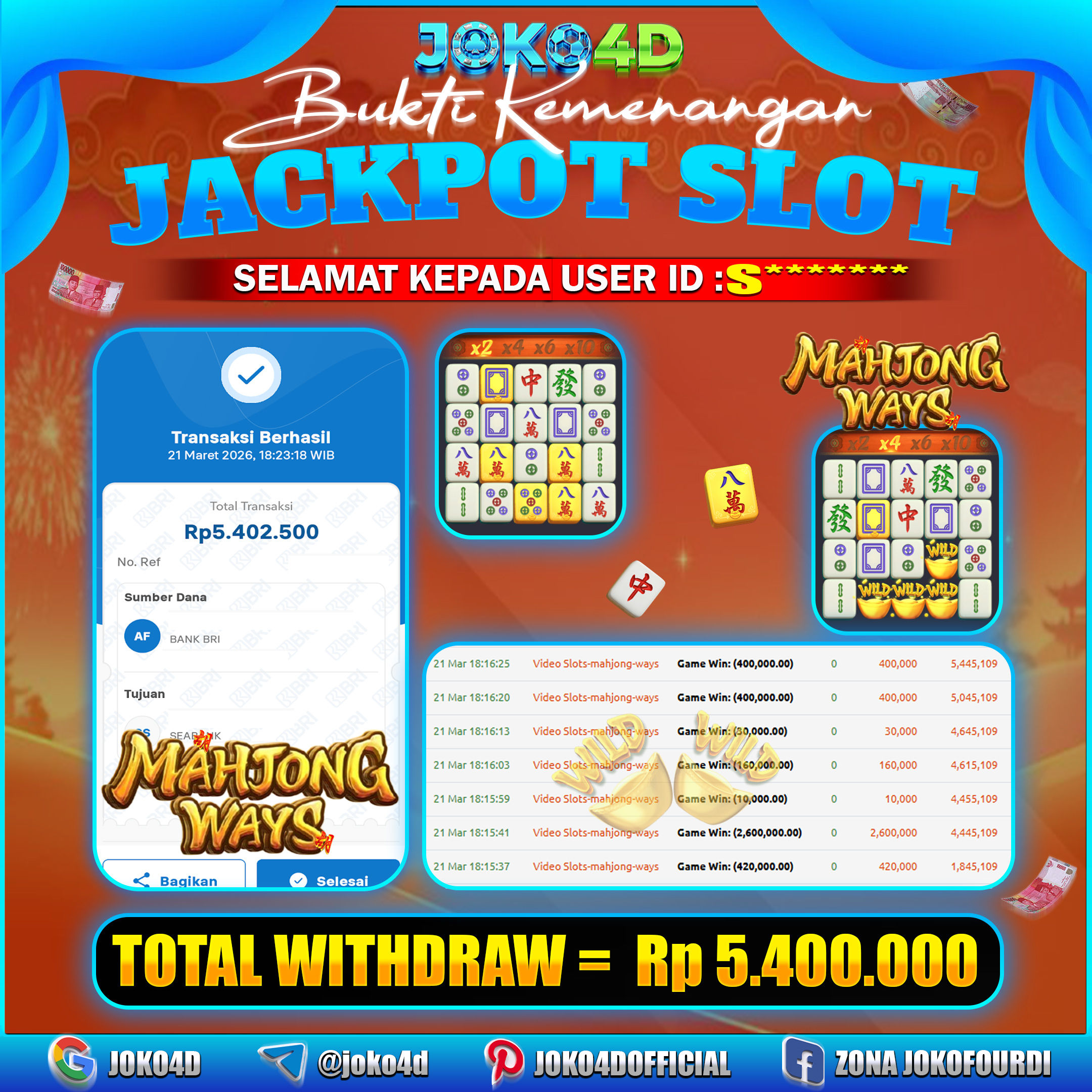 BUKTI KEMENANGAN 2026 DI GAMES MAHJONG WAYS