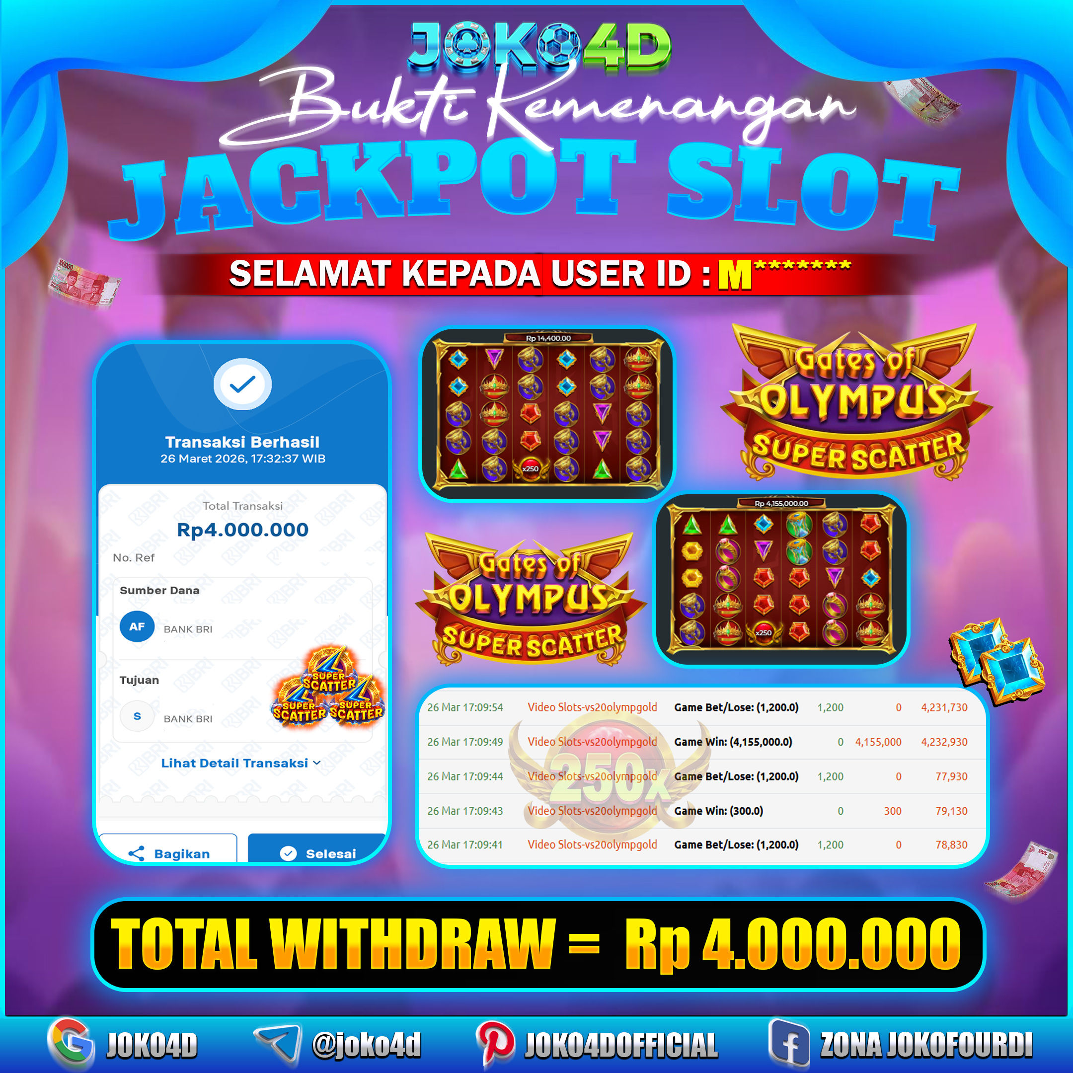 BUKTI KEMENANGAN 2026 DI GAMES GATES OF OLYMPUS SUPER SCATTER