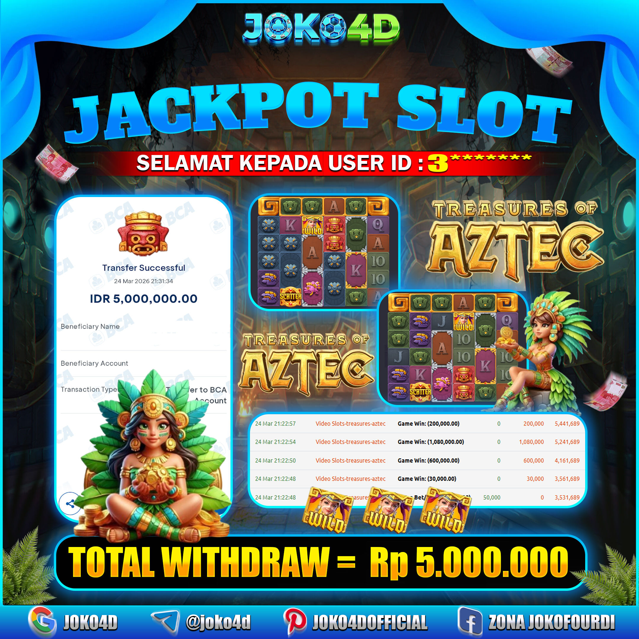 BUKTI KEMENANGAN 2026 DI GAMES  TREASURES OF AZTEC