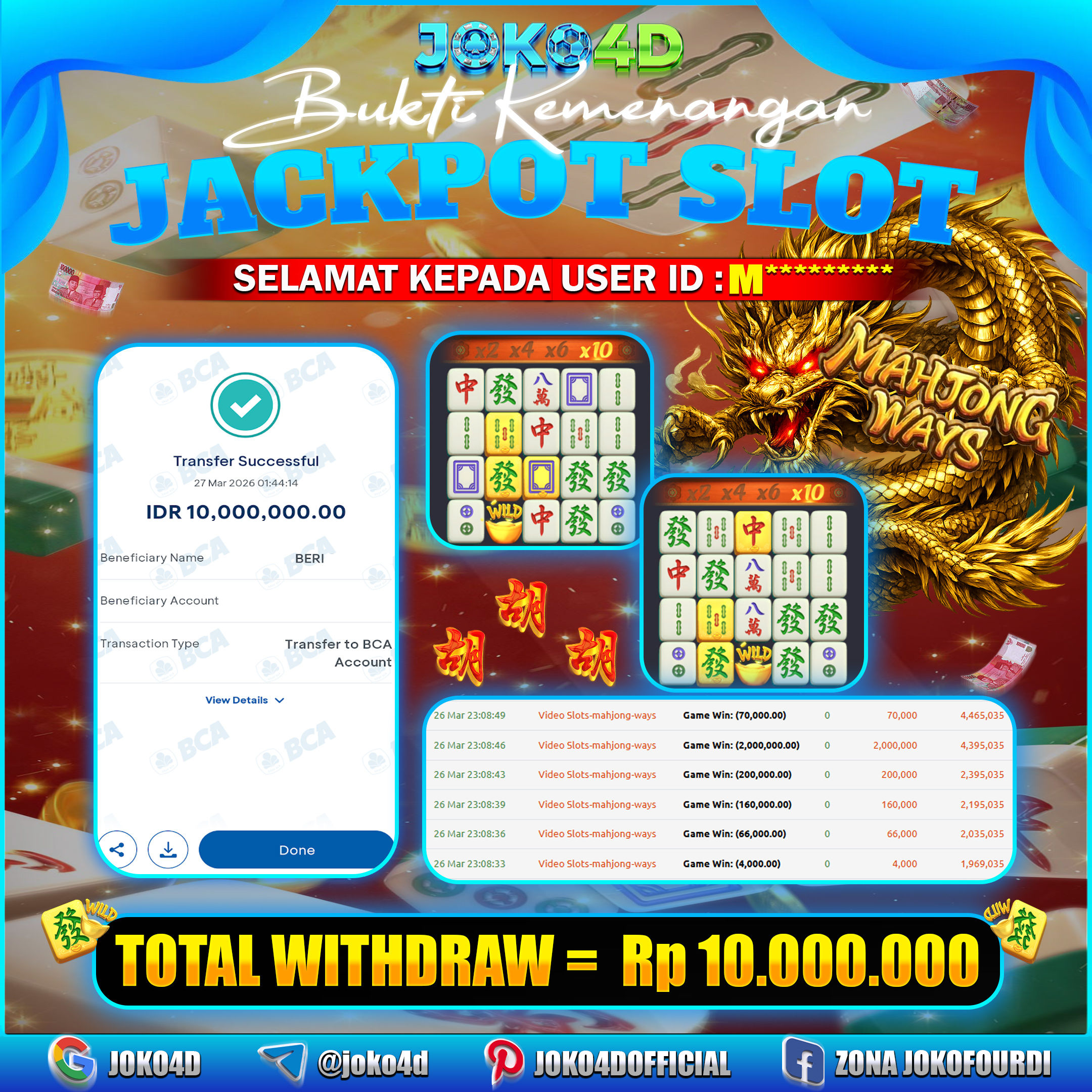 BUKTI KEMENANGAN 2026 DI GAMES MAHJONG WAYS