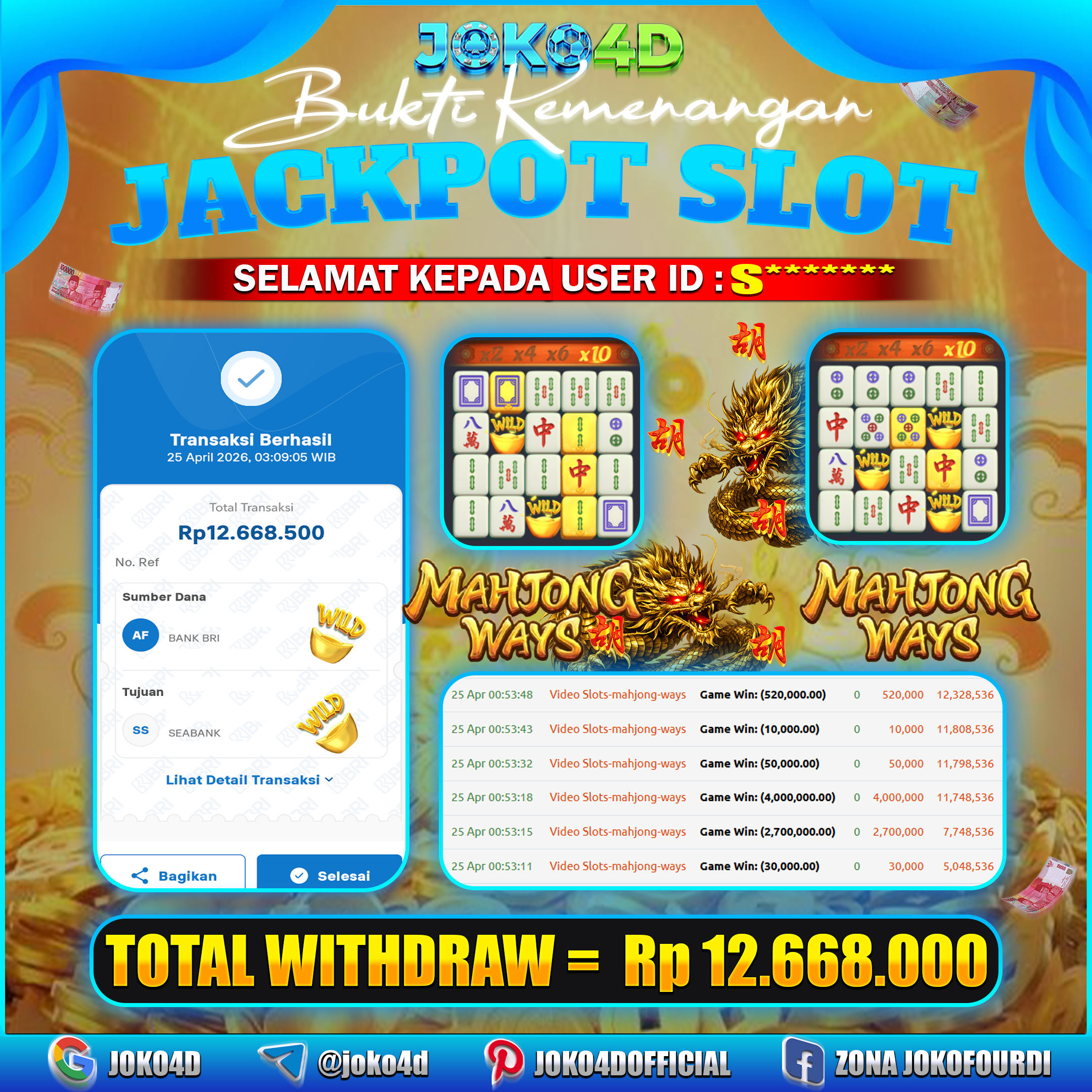 BUKTI KEMENANGAN 2026 DI GAMES MAHJONG WAYS