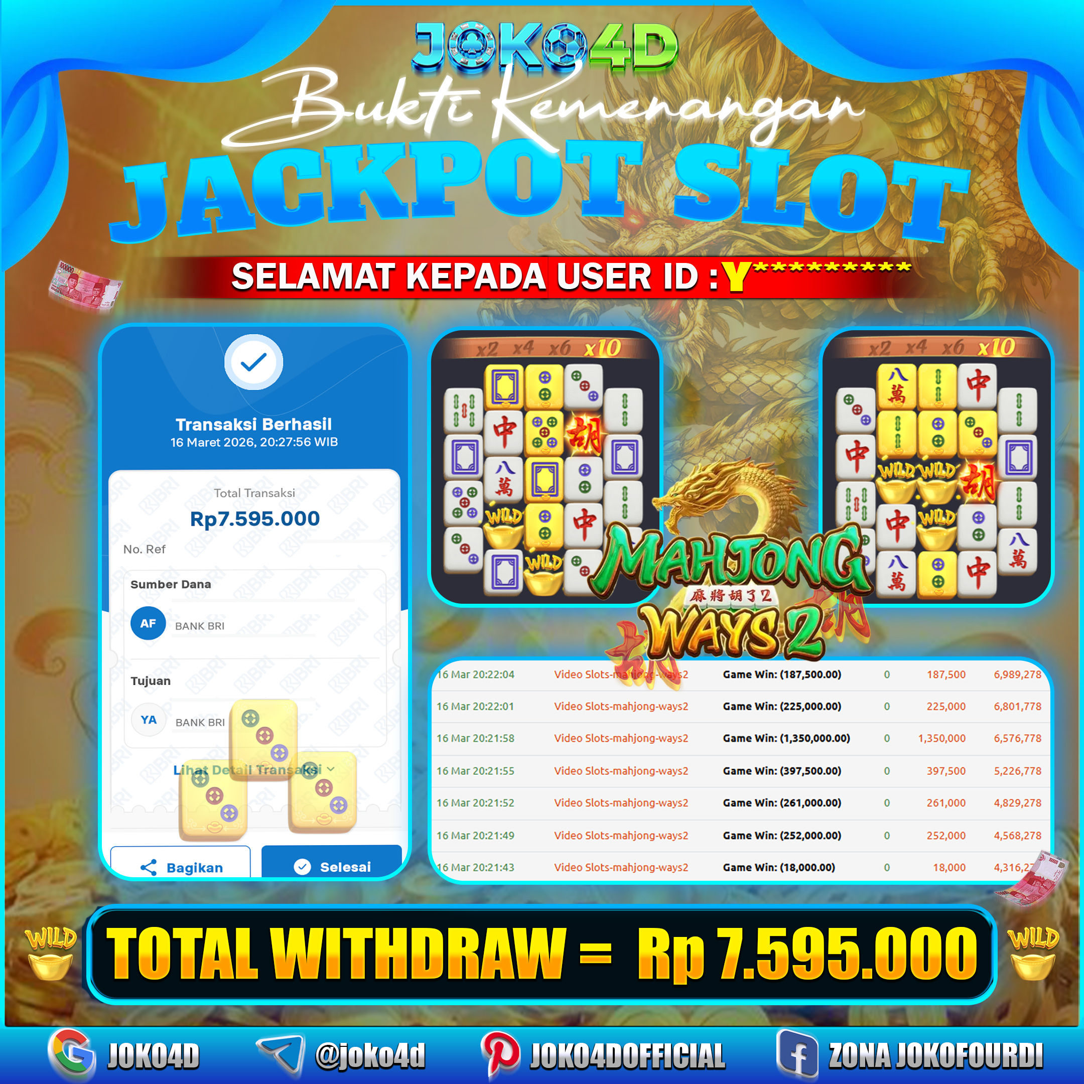 BUKTI KEMENANGAN 2026 DI GAMES MAHJONG WAYS 2