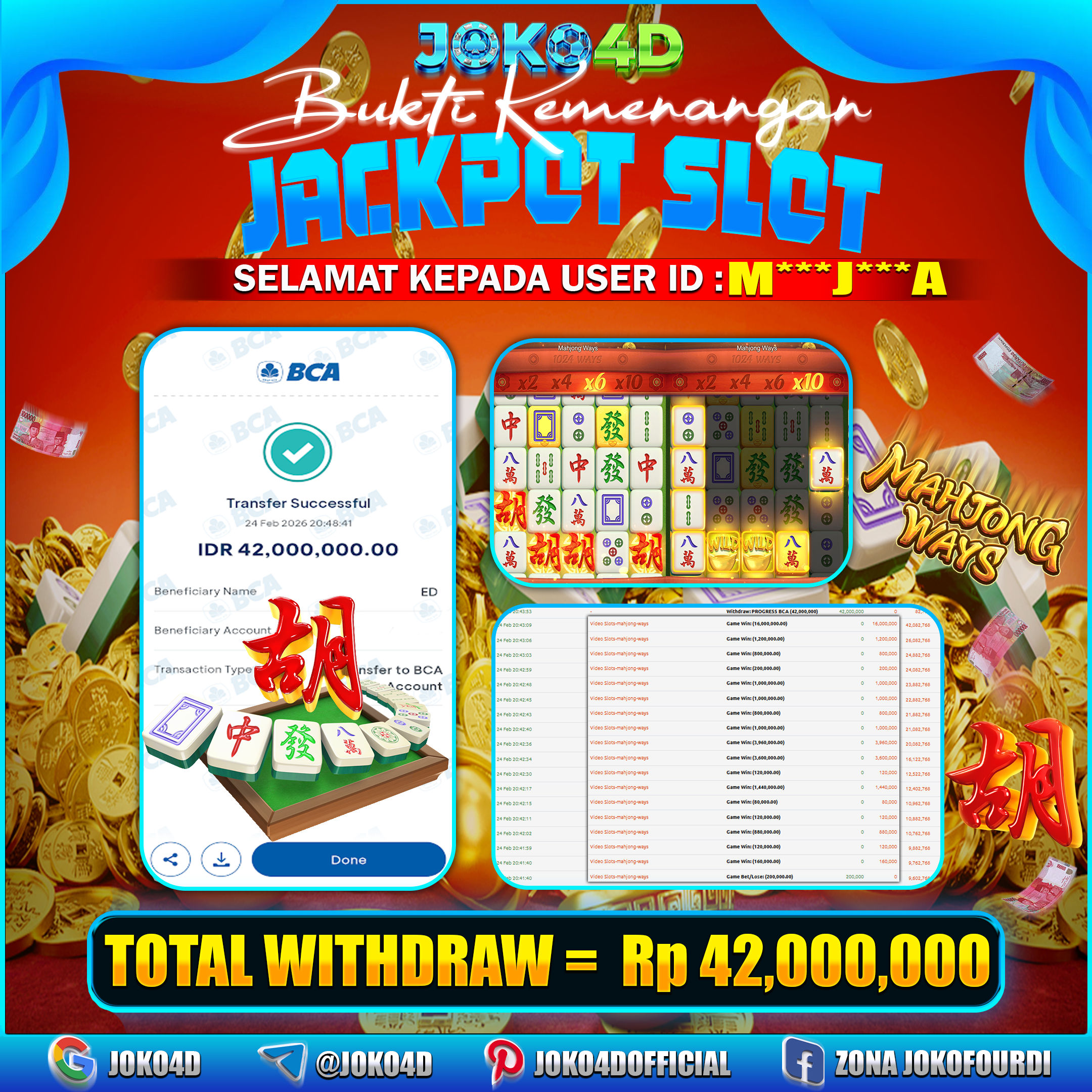 BUKTI KEMENANGAN 2026 DI GAME MAHJONG WAYS