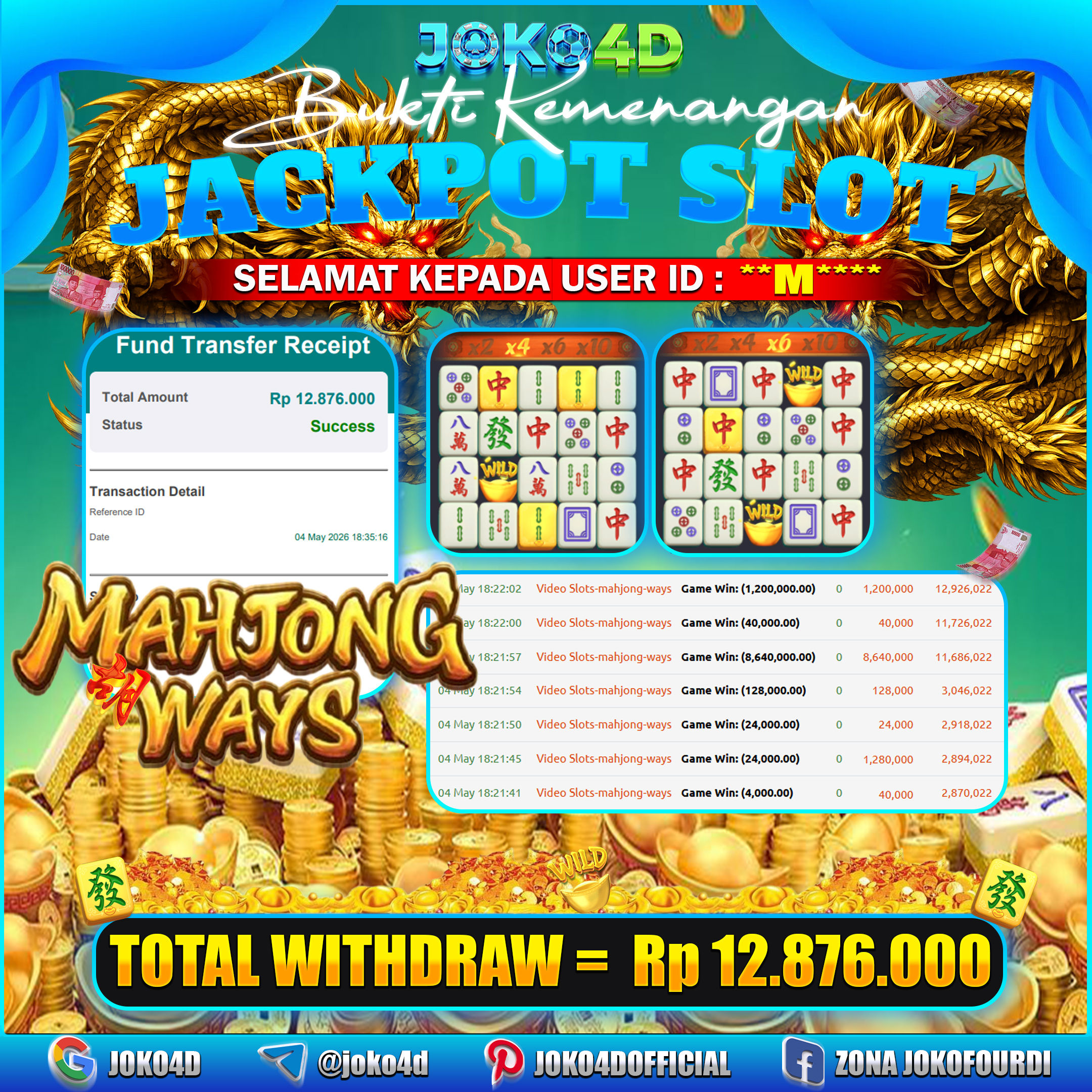 BUKTI KEMENANGAN 2026 DI GAMES MAHJONG WAYS