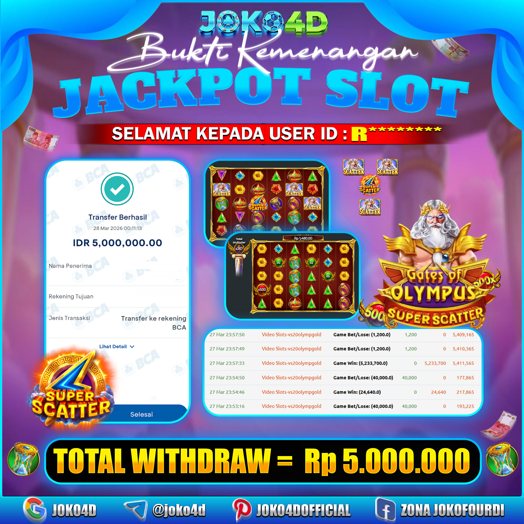 BUKTI KEMENANGAN 2026 DI GAMES GATES OF OLYMPUS SUPER SCATTER