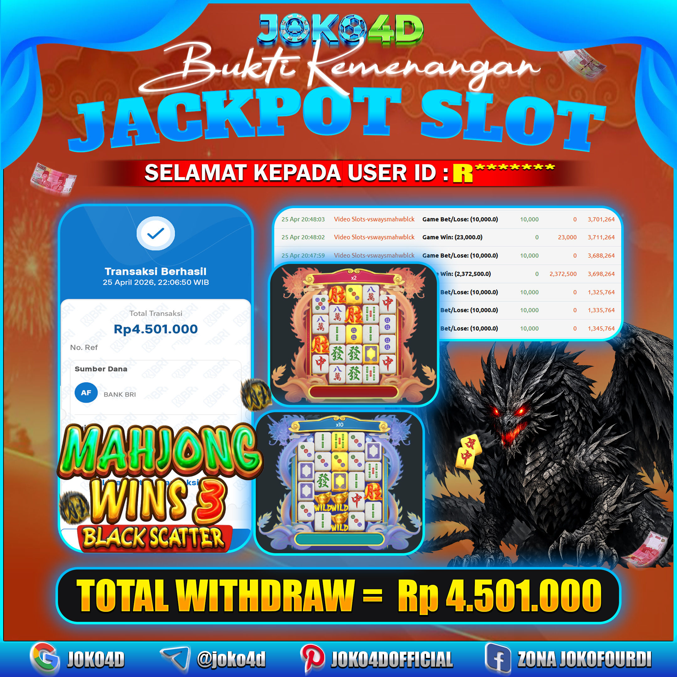 BUKTI KEMENANGAN 2026 DI GAMES MAHJONG WINS 3